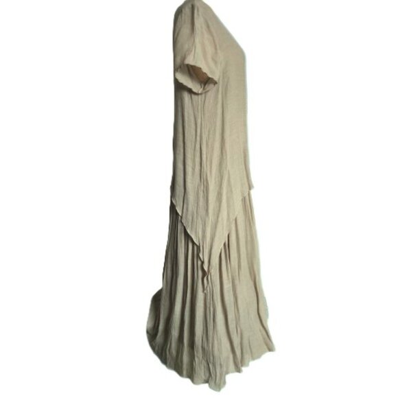 Red Coral drop waist maxi crepe flowy dress M - Picture 7 of 14